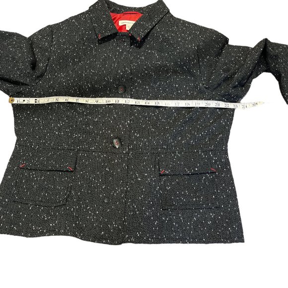 COLDWATER CREEK Bomber Jacket *Sz 16 Nice Weight Black with White Specks - Picture 10 of 14